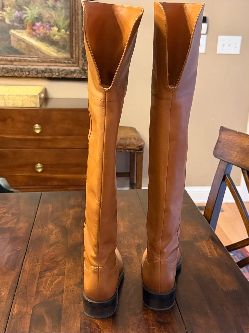 J. Crew Women's Over-the-Knee Leather Boots in Tan/Camel